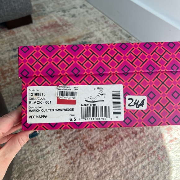 Tory Burch Marion quilted 85mm wedge - black - size 6.5- never been worn! - Picture 2 of 4